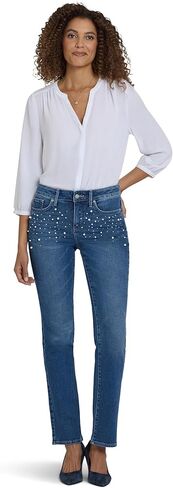 NYDJ Women's Petite Marilyn Straight Jeans in Lake Notre-Dame in Saudi Arabia