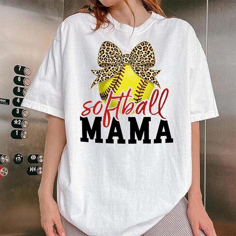 NAZENTI Personalized Softball Mom Shirt with Kids Custom Name and Number, Softballs Shirts for Women, Softball Mama Gifts in Saudi Arabia