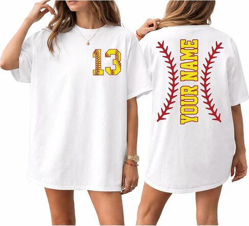 NAZENTI Personalized Softball Mom Shirt with Kids Custom Name and Number, Softballs Shirts for Women, Softball Mama Gifts in Saudi Arabia
