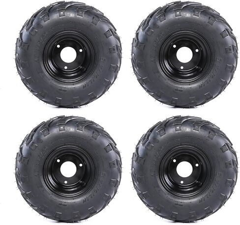 Set of 2 145/70-6 ATV Tires Wheels with Rims 3 Stud 145-70-6 Tubeless Tire for Go Kart ATV UTV Quad Bike 4 Wheelers Drift Trike Golf Cart Quad Buggy Dune Moped Lawn Mower Garden Tractor in Saudi Arabia