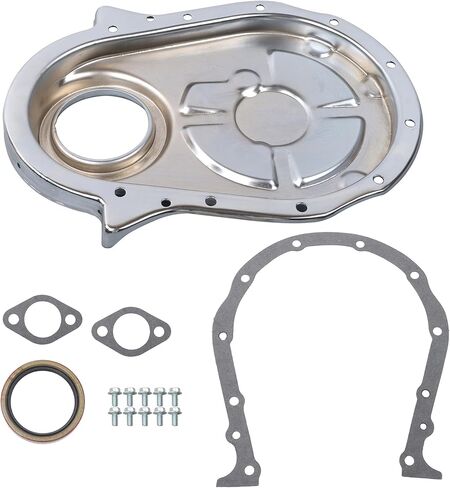 Big Block Chrome Steel Timing Cover Kit Replacement for Chevy BBC 1966-1987 Replacement for 8422KIT in Saudi Arabia