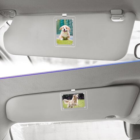 1 Pack Car Sun Visor Picture Frame, Acrylic Car Photo Holder, 2.4x3.5'' Magnetic Photo Clip, Picture Frame For Car, Car Photo Holder for Horizontal and Vertical Display, Speical Gift For Him/Her in Saudi Arabia
