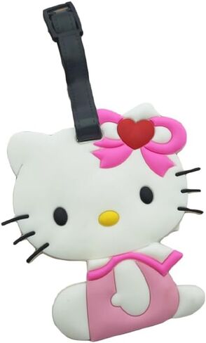 Adorable Cat-Shaped Luggage Tags – Durable PVC Material, White Color, 10x7cm Size, Pack of 1 in Saudi Arabia
