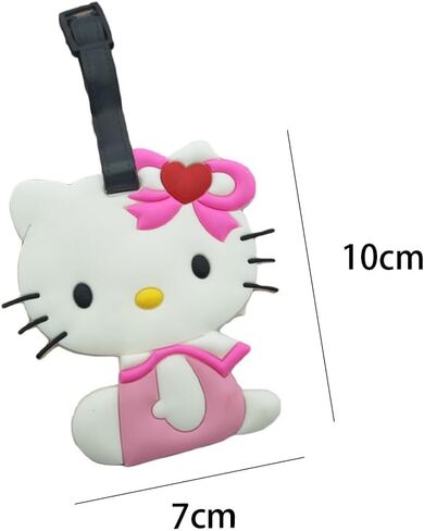Adorable Cat-Shaped Luggage Tags – Durable PVC Material, White Color, 10x7cm Size, Pack of 1 in Saudi Arabia