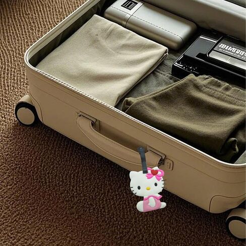 Adorable Cat-Shaped Luggage Tags – Durable PVC Material, White Color, 10x7cm Size, Pack of 1 in Saudi Arabia