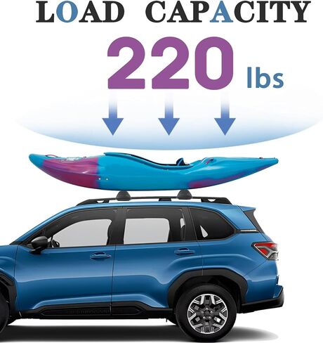 قضبان متقاطعة لرف السقف قابلة للقفل تناسب سوبارو كروستريك 2018-2025، قضبان عرضية من الألومنيوم شديدة التحمل بوزن 220 رطلًا لرحلات الطرق ونقل البضائع in Kuwait