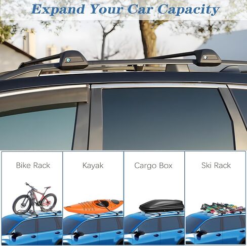 قضبان متقاطعة لرف السقف قابلة للقفل تناسب سوبارو كروستريك 2018-2025، قضبان عرضية من الألومنيوم شديدة التحمل بوزن 220 رطلًا لرحلات الطرق ونقل البضائع in Kuwait