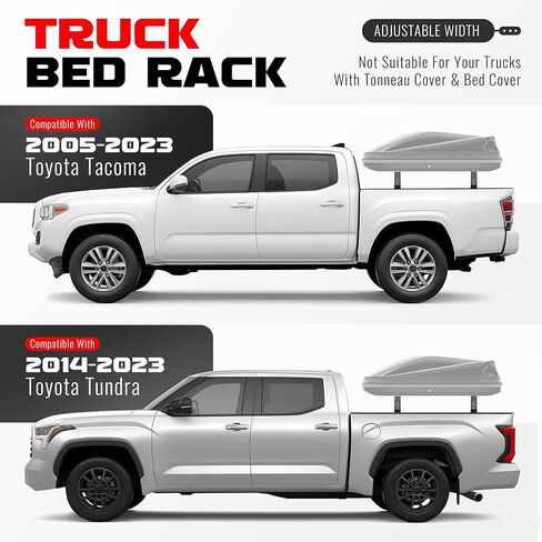 Truck Bed Ladder Rack W/2 Cross Bars Cargo Carrier Truck Back Ladder Rack Compatible with 2014-2023 Toyota Tundra, 2005-2023 Toyota Tacoma in Saudi Arabia