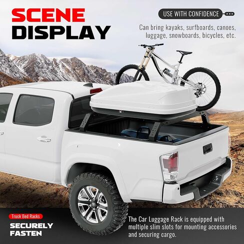 Truck Bed Ladder Rack W/2 Cross Bars Cargo Carrier Truck Back Ladder Rack Compatible with 2014-2023 Toyota Tundra, 2005-2023 Toyota Tacoma in Saudi Arabia