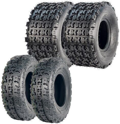 مجموعة Garvee مكونة من 4 إطارات رياضية ATV بدون أنابيب - 22x7-10 أمامي و22x11-9 خلفي، 6 إطارات لجميع التضاريس لركوب الدراجات والسباق، الحواف غير متضمنة in Saudi Arabia
