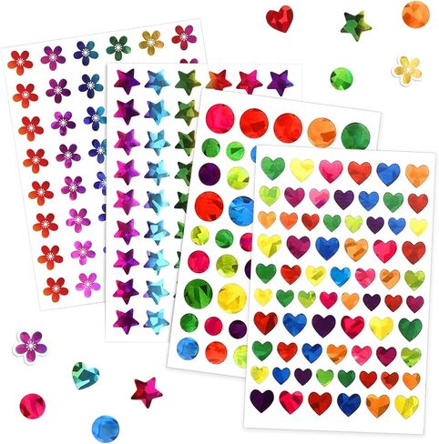 مجموعة ملصقات مكافآت للأطفال مكونة من 1848 قطعة - نجوم، وأزهار، وقلوب ونقاط، وملصقات ثلاثية الأبعاد لامعة صغيرة لمخطط مكافآت السلوك، ومستلزمات معلم الطلاب في الفصول المدرسية وديكور DIY in Kuwait