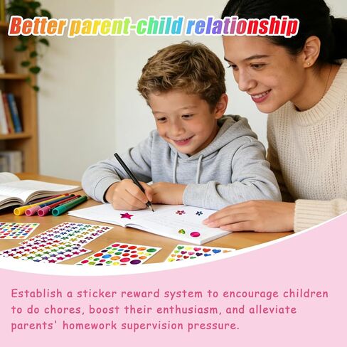 مجموعة ملصقات مكافآت للأطفال مكونة من 1848 قطعة - نجوم، وأزهار، وقلوب ونقاط، وملصقات ثلاثية الأبعاد لامعة صغيرة لمخطط مكافآت السلوك، ومستلزمات معلم الطلاب في الفصول المدرسية وديكور DIY in Kuwait