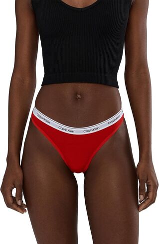 Calvin Klein, Womens, Modern Logo Thong 3-Pack, Charcoal Grey/Adreniline Rush/Subdued, Large in Saudi Arabia