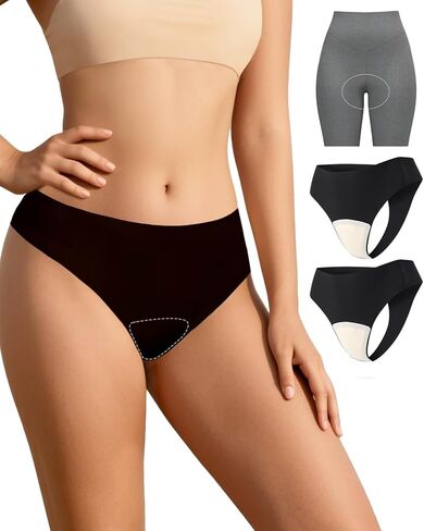 2-حزمة سيور سلس للنساء الملابس الداخلية القطنية لا تظهر بطانات اللباس الداخلي تجريب G-سلسلة سيور أسود M in Kuwait