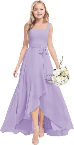 Junior Bridesmaid Dresses for Teen Girls Chiffon A Line Flower Girl Dress Wedding Party Gowns in Saudi Arabia
