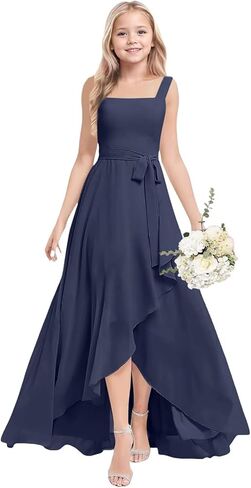 Junior Bridesmaid Dresses for Teen Girls Chiffon A Line Flower Girl Dress Wedding Party Gowns in Saudi Arabia