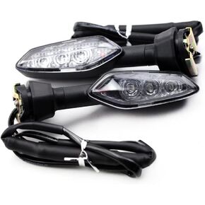 إشارات الانعطاف للدراجات النارية - ضوء كهرماني، 12 فولت، ضوء مؤشر LED لـ Kawasaki KLR650 650 1000 Z900/RS Z650/RS Z1000/R Z400 (شفاف) in Kuwait