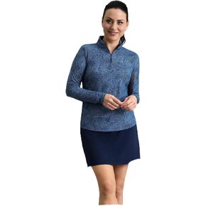 IBKUL UPF 50+ Sun Protection, Icefil Cooling, Moisture-Wicking Stephanie Long Sleeve Mock Neck Top in Kuwait