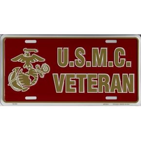 U.S.M.C. Veteran Metal License Plate in Saudi Arabia
