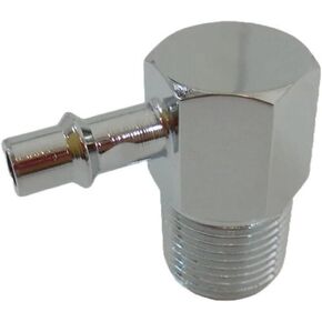 90 Degree Intake Manifold Vacuum Fitting 1/2" NPT to 1/4" Barb Chrome Aluminum in Kuwait