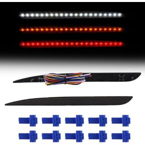 مجموعة مصابيح عاكسة خلفية LED متوافقة مع Chrys'ler 300/ 300C/ 300S 2015-2022 مجموعة مصابيح إشارة الانعطاف 88-SMD 4 وظائف مدخنة in Kuwait
