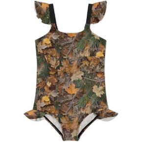 بدلة سباحة للفتيات مموهة للصيد قطعة واحدة طقم بدلة رياضية للاستحمام على الشاطئ للأطفال من سن 7 إلى 8 سنوات (130 سم) للأطفال من سن 7 إلى 8 سنوات in Kuwait