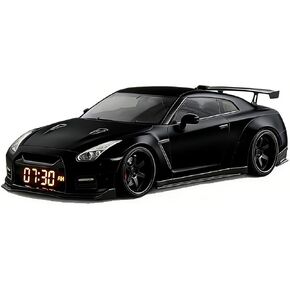 ساعة منبه للسيارة مع عرض الوقت، ساعة منبه رياضية للسيارة مع شاشة LED، طراز Hypercar مع ساعة رقمية، ديكور مكتب مع تأثيرات ضوئية (أبيض) in Kuwait