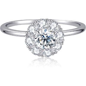 خواتم مويسانيتي للنساء، خواتم وعد الخطوبة لها، D Color VVS1 Lab تم إنشاء خاتم زفاف مويسانيتي 18 قيراط مطلي بالذهب الأبيض مويسانيتي الخلود مجموعة زفاف أنيقة هدايا عيد الحب in Kuwait