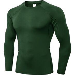 Men's Compression Shirts Long Sleeve Athletic Workout T-Shirt Running Cool Dry Tops Active Base Layer Undershirts in Kuwait