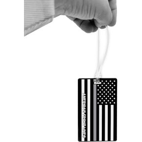 BL4-022 Thin Gray Line Corrections American Flag Luggage ID Tag CO Correctional Officer for Suitcase in Kuwait