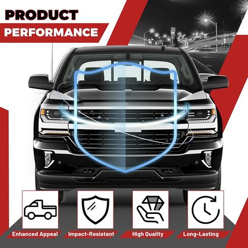 HECASA Upper Grille Compatible with 2016-2019 Chevy Chevrolet Silverado 1500 Replacement for GM1200753 84602489 84374378 Front Bumper Grill Silvery+Black in Saudi Arabia