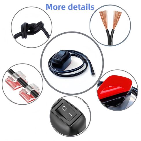2 Pack Paste Type Switch with Prewired Car Rocker Switch ON/Off Surface Mount 12V SPST Push Button Switches Gytovvvz in Kuwait