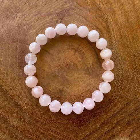 Natural Madagascar Rose Quartz Beaded Bracelet for Daily Wear in Saudi Arabia