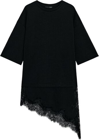 Colorful world Combination Lace T-Shirt for Women Oversized Tshirts Crewneck Short Sleeves Tees Tops Fashion Clothes in Saudi Arabia