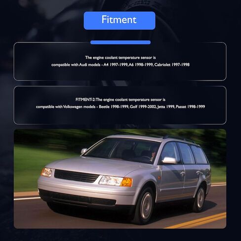 مستشعر درجة حرارة سائل تبريد المحرك HiSport - متوافق مع Audi Volkswagen يستبدل 078919501B 059919501 4A0919501A in Saudi Arabia