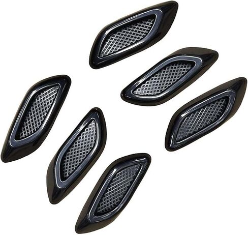 6 PCS Car Fender Hood Vents Trim, Louvers Air Intake/Outlet Decorative Decals, Simulated Side Grille Stickers, Automotive Exterior Sport Modified Accessories for Most Cars (Carbon Fiber)​ in Saudi Arabia