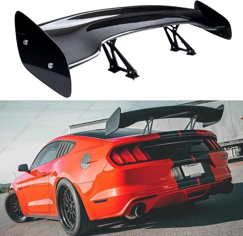 3K Real Carbon Fiber 57inches Universal Rear Spoiler, Adjustable Angles GT Racing Style Trunk Exterior High Kick Tail Deck Lid Splitter Wing Lip Man Gift Mustang Camaro Corvette in Saudi Arabia