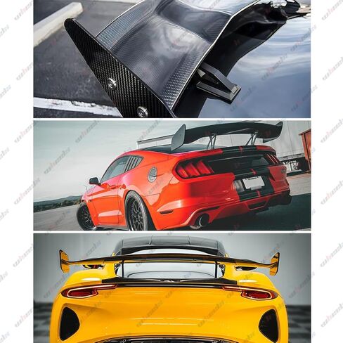 3K Real Carbon Fiber 57inches Universal Rear Spoiler, Adjustable Angles GT Racing Style Trunk Exterior High Kick Tail Deck Lid Splitter Wing Lip Man Gift Mustang Camaro Corvette in Saudi Arabia