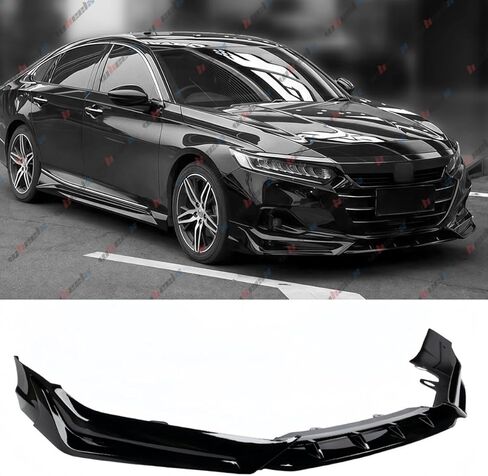 الشفة الأمامية الممتصة للصدمات متوافقة مع طراز Honda Accord 2021-2022 ACR، 3 قطع لسد الهواء المفسد، تناسب EX-L LX SE Sport Touring Hybrid، مجموعة حماية الجسم (Crystal Black Pearl NH731P) in Kuwait