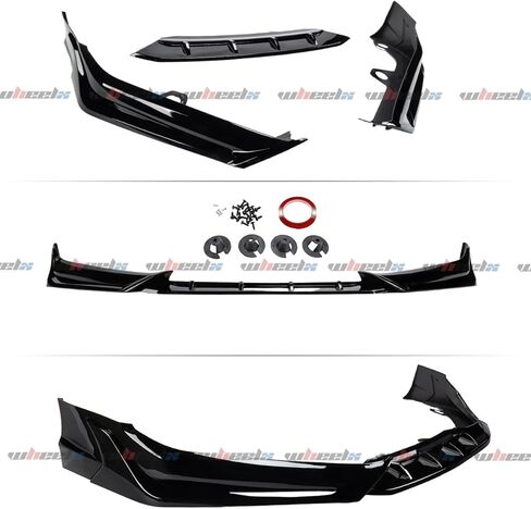 الشفة الأمامية الممتصة للصدمات متوافقة مع طراز Honda Accord 2021-2022 ACR، 3 قطع لسد الهواء المفسد، تناسب EX-L LX SE Sport Touring Hybrid، مجموعة حماية الجسم (Crystal Black Pearl NH731P) in Kuwait