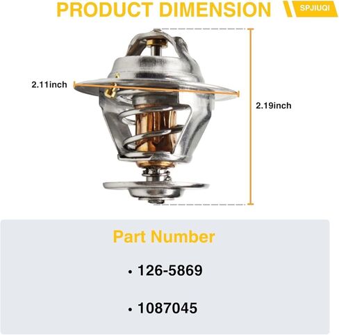 82 ℃ 126-5869 1087045 ترموستات لشركة كاتربيلر CAT 3116 3126 3114 3126B C7 C9 المحرك 525B 535B 910E 910F 918F 924F 928F 637D 613C 446B 446D IT12B IT14B IT14F IT18F in Saudi Arabia