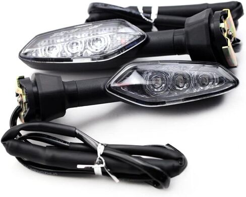 إشارات الانعطاف للدراجات النارية - ضوء كهرماني، 12 فولت، ضوء مؤشر LED لـ Kawasaki KLR650 650 1000 Z900/RS Z650/RS Z1000/R Z400 (شفاف) in Kuwait