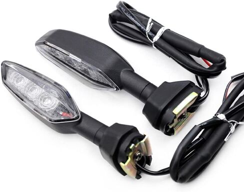 إشارات الانعطاف للدراجات النارية - ضوء كهرماني، 12 فولت، ضوء مؤشر LED لـ Kawasaki KLR650 650 1000 Z900/RS Z650/RS Z1000/R Z400 (شفاف) in Kuwait