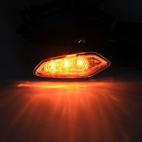 إشارات الانعطاف للدراجات النارية - ضوء كهرماني، 12 فولت، ضوء مؤشر LED لـ Kawasaki KLR650 650 1000 Z900/RS Z650/RS Z1000/R Z400 (شفاف) in Kuwait