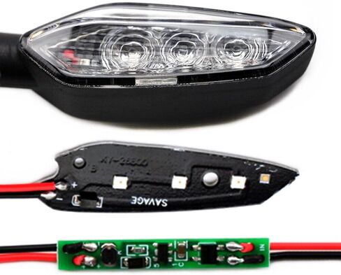 إشارات الانعطاف للدراجات النارية - ضوء كهرماني، 12 فولت، ضوء مؤشر LED لـ Kawasaki KLR650 650 1000 Z900/RS Z650/RS Z1000/R Z400 (شفاف) in Kuwait