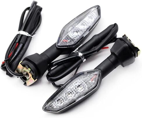 إشارات الانعطاف للدراجات النارية - ضوء كهرماني، 12 فولت، ضوء مؤشر LED لـ Kawasaki KLR650 650 1000 Z900/RS Z650/RS Z1000/R Z400 (شفاف) in Kuwait
