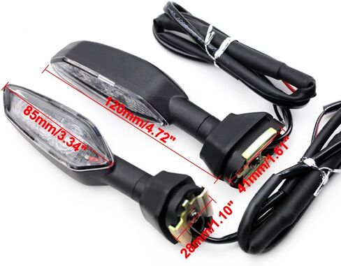 إشارات الانعطاف للدراجات النارية - ضوء كهرماني، 12 فولت، ضوء مؤشر LED لـ Kawasaki KLR650 650 1000 Z900/RS Z650/RS Z1000/R Z400 (شفاف) in Kuwait