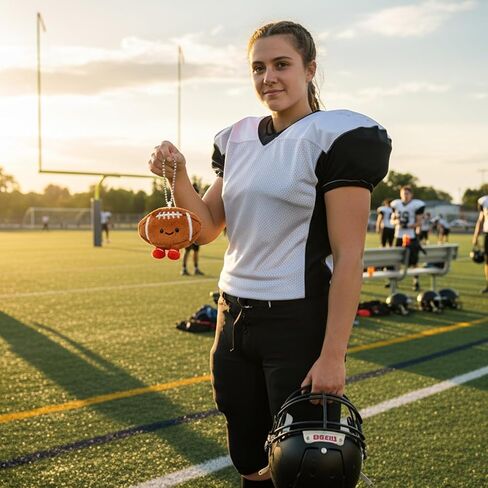 Football Keychain, Soft Sports Key Ring for Keys and Backpacks, Decorative Accessory for Football Fans, Ideal Party Favor Gift for Guys, Portable Collectible Keychain in Kuwait