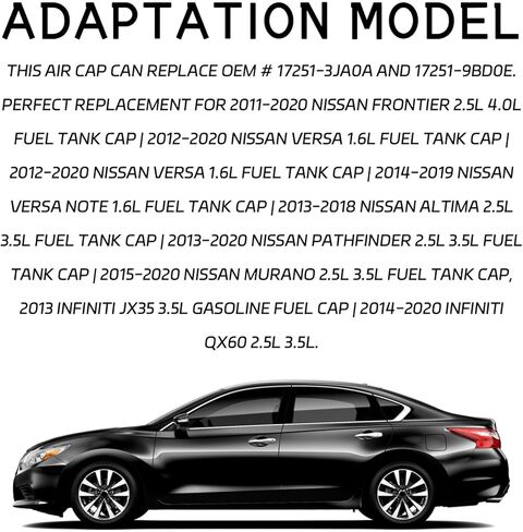 Gas Cap Fuel Tank Cap Replacement for Nissan Altima 2013-2020 Infiniti 2014-2020 QX60 2013 JX35 Q50 Frontier 2011-2020 Versa 2014-2019 Pathfinder 2013-2020 Murano 2015-2020 17251-1VZ0D in Saudi Arabia