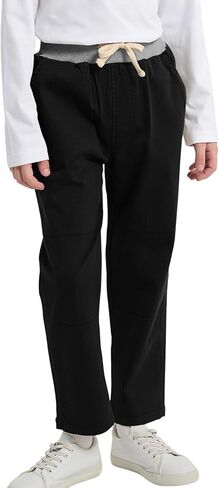 Boys School Uniform Jogger Pants Kids Stretch Drawstring Joggers with Pockets Toddler Pull-on Pants(2-12Years) in Kuwait